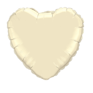 Herzballon Metallic Elfenbein / Folie / 45cm