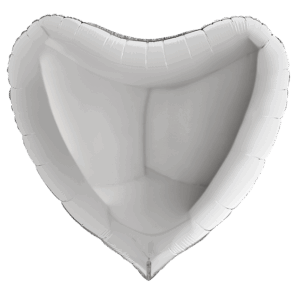 Herzballon Silber Metallic / Folie / 75cm