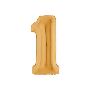 Zahl 0 - 9, gold, EINZELN wählbar, Folienballon, 66 cm