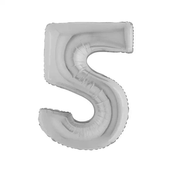 Zahl 0 - 9, silber, EINZELN wählbar, Folienballon, 66 cm – Bild 5