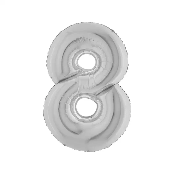 Zahl 0 - 9, silber, EINZELN wählbar, Folienballon, 66 cm – Bild 8