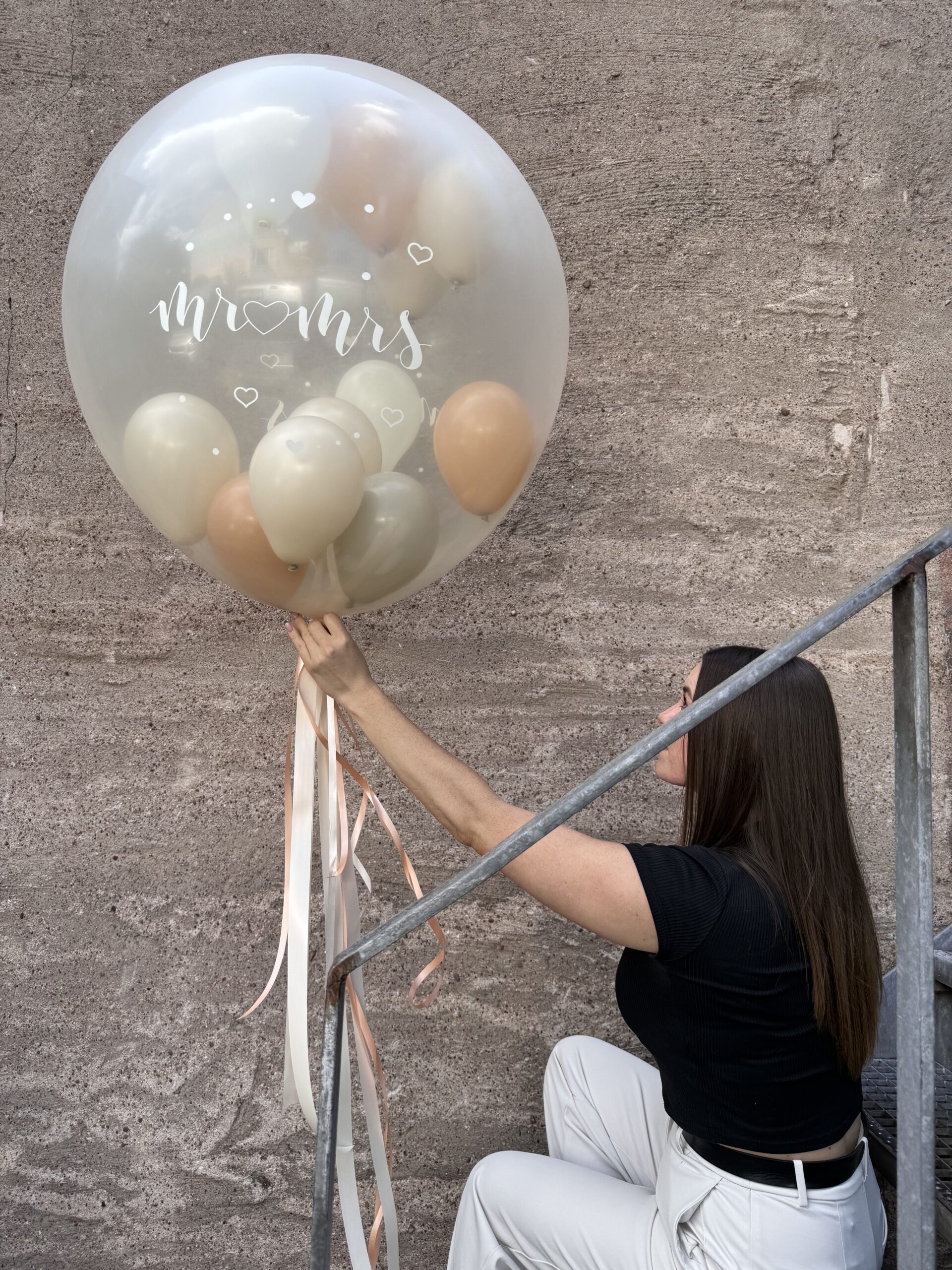Himmelsherzen / Befüllter Latex - Ballon / circa 90cm – Bild 4