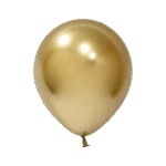 3 Miniballons Chrome Gold