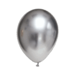 3 Miniballons Chrome Silber