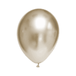 3 Miniballons Chrome Weissgold