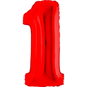 Folienballon zahl 1 rot