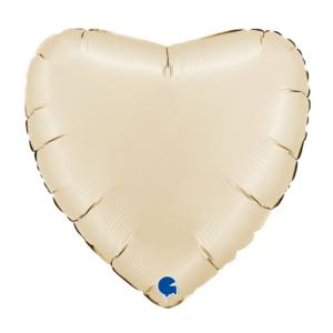 Herzballon Cream Satin / Folie / 45cm