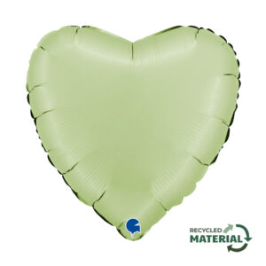 Herzballon Olive Green Satin / Folie / 45cm