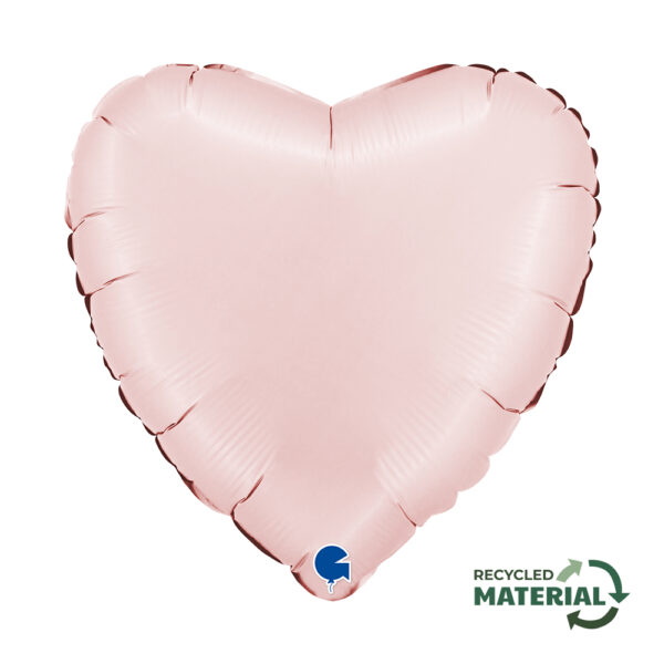 Herzballon Satin Puderrosa / Folie / 45cm