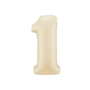 Zahl 0 - 9, Satin Cream, EINZELN wählbar, Folienballon, 66 cm