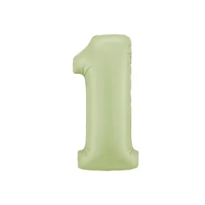 Zahl 0 - 9, Satin Olivgrün, EINZELN wählbar, Folienballon, 66 cm
