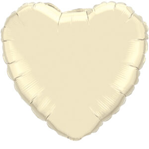 Herzballon Metallic Elfenbein / Folie / 45cm