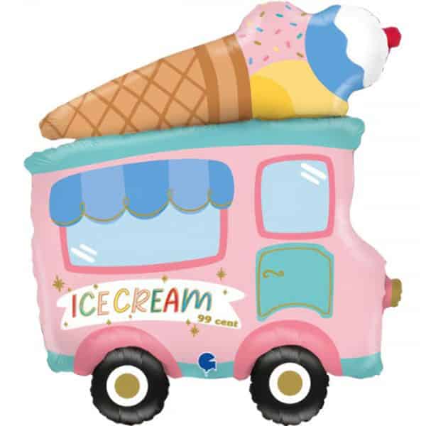 Ice Cream Truck Retro, Folienballon, H 64 cm