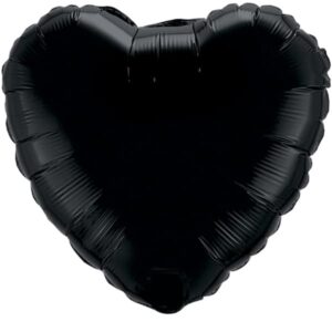 Herzballon Metallic Schwarz / Folie / 75cm