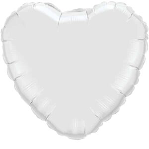 Herzballon Weiß / Folie / 75cm