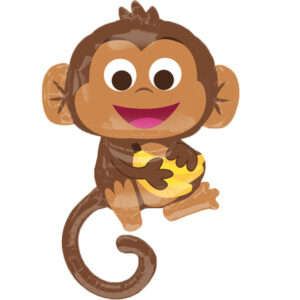 Affe mit Banane / H 91cm