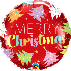 Christmas Pastell Trees, Folienballon, Rund, 45 cm