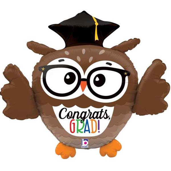 Eule "Congrats, GRAD!" Folienballon 71cm