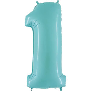 Zahl 0 - 9, Hellblau, EINZELN wählbar, Folienballon H102cm