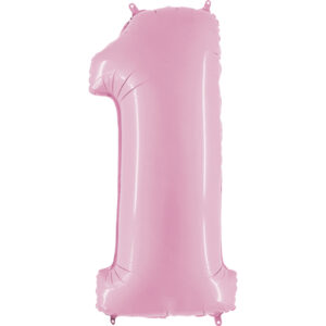 Zahl 0 - 9, Rosa, EINZELN wählbar, Folienballon H102cm
