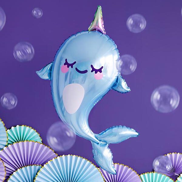 Narwal, Folienballon, 53 cm x 87 cm – Bild 2
