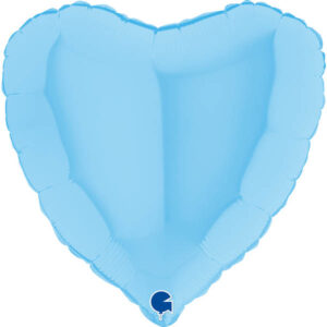 Herzballon Blau Pastell / Folie / 45cm