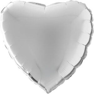 Herzballon Metallic Silber / Folie / 56cm