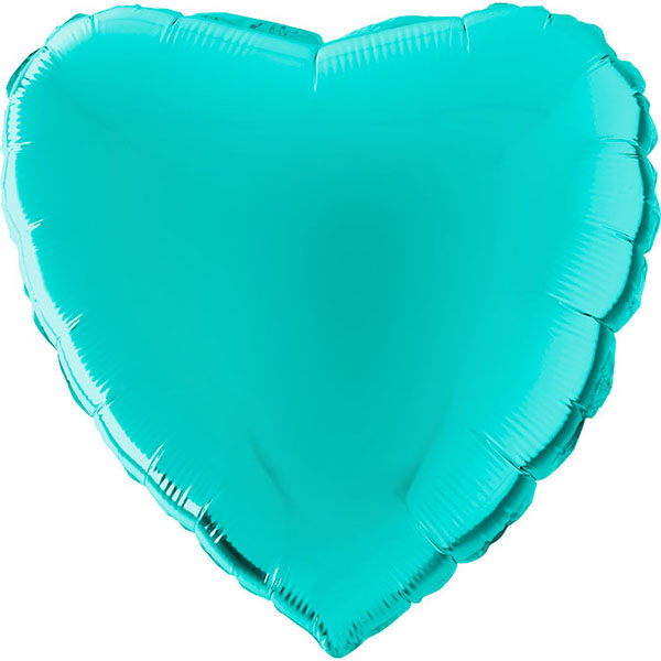 Herzballon Metallic Türkis / Folie / 56cm