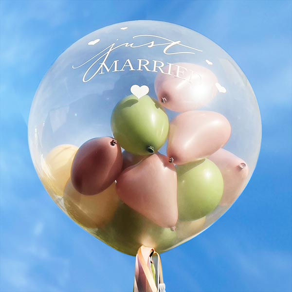 Himmelsherzen / Befüllter Latex - Ballon / circa 90cm