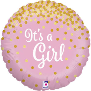 It's a Girl, Glitzernd, Folienballon, Rund, 45cm