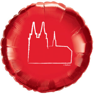 Kölner Dom, Folienballon rot mit Druck, 45cm