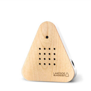 Lakesidebox Birke, Birkenholz/ Kunststoff, Bewegungsmelder/ Sound Wasserplätschern/ Vögel/ Enten/ Grillen, Akku inkl. USB-Kabel, 11 x 2,8 x H 11,8 cm