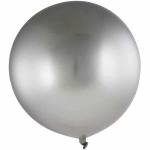 Latexballon, Silber Chrome, 60cm / 38