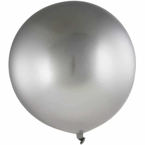Latexballon, Silber Chrome, 60cm / 38