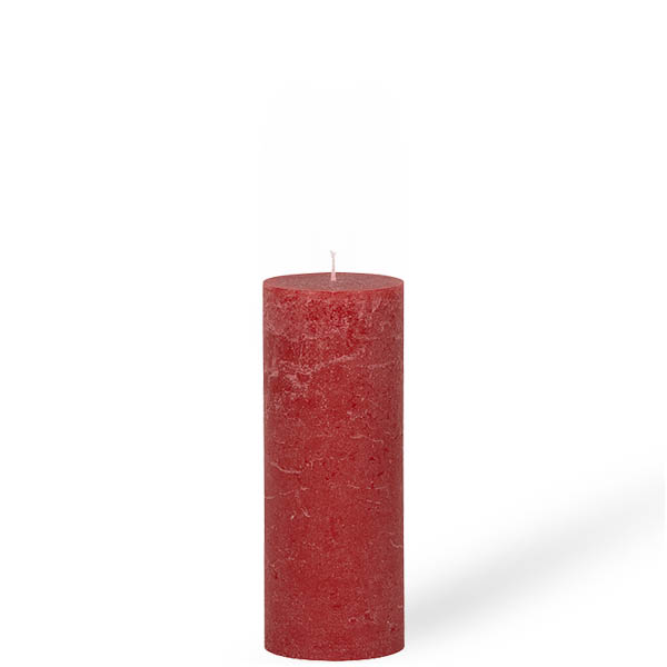 Kerze, FARBE WÄHLBAR, 9 cm x 24 cm, Oberfläche ICE, Weizenkorn, handgefertigt und durchgefärbt