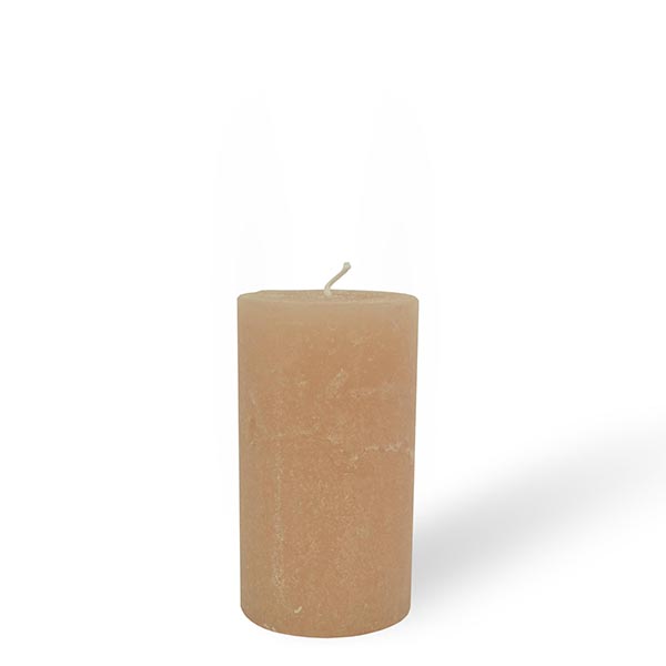 Kerze, FARBE WÄHLBAR, 6,6 cm x 12 cm, Oberfläche ICE, Weizenkorn, handgefertigt und durchgefärbt
