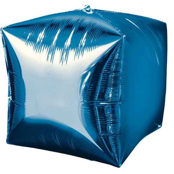 45cm Würfel Metallic Blau