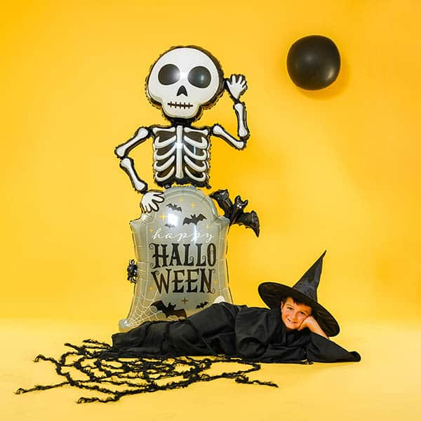 Skelett Happy Halloween, Folienballon / Airwalker 169cm – Bild 2