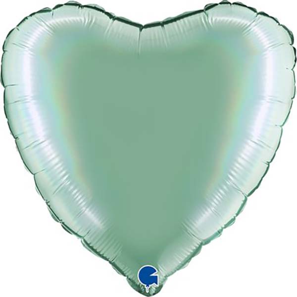 Herzballon Irisierend Mint / Folie / 45cm