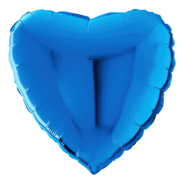 Herzballon Metallic Blau / Folie / 75cm