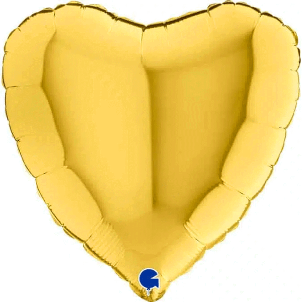 Herzballon Metallic Gelbgold / Folie / 56cm