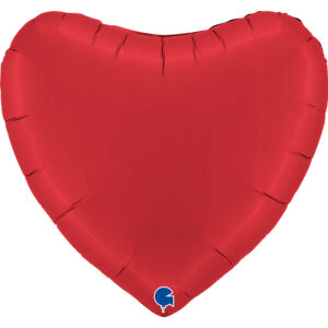 Herzballon Satin Rot / Folie / 75cm