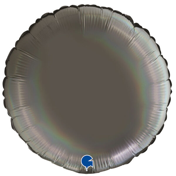 45cm Rund Irisierend Dunkelgrau Folienballon