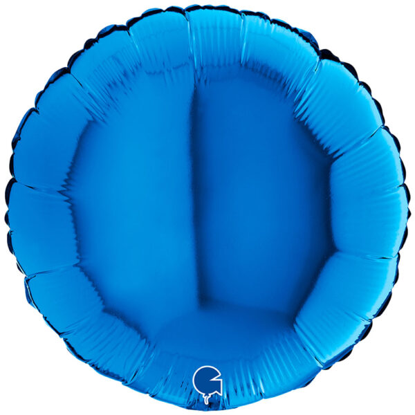 45cm Rund Metallic Blau