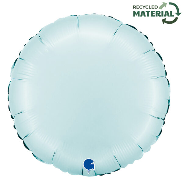 45cm Rund, Puderblau Satin, Folienballon