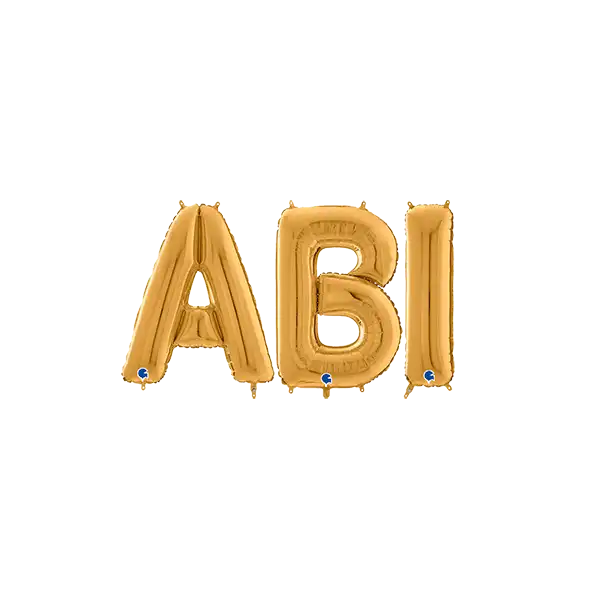 ABI Ballons / Schriftzug / gold/silber/roségold H 66 cm