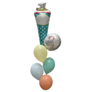 Hallo Schule! Kinder-Ballonstrauß, Befüllt zum Abholen, ca. 2-3 Tage haltbar
