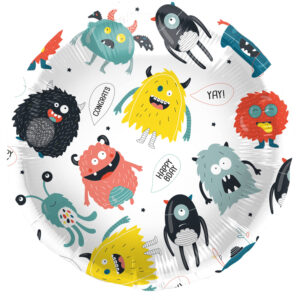"Happy Birthday" Monster Folienballon rund 45cm
