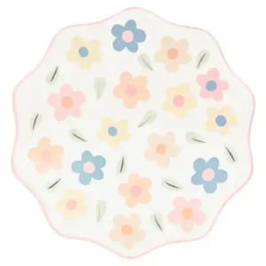 Happy Flowers Pappteller Ø 26 cm – bunte Tischdeko mit Blütenmotiv
