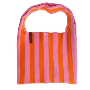 Shopper orange rosa gestreift